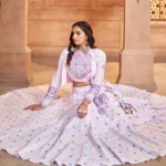 Gujarati Purple Navratri Lehenga Choli Set