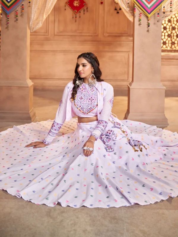 Gujarati Purple Navratri Lehenga Choli Set