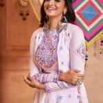 Gujarati Purple Navratri Lehenga Choli Set