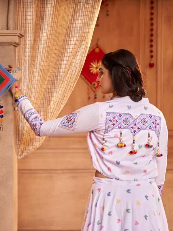 Gujarati Purple Navratri Lehenga Choli Set
