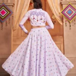 Gujarati Purple Navratri Lehenga Choli Set