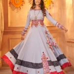 Gujarati Grey Navratri Lehenga Choli Set