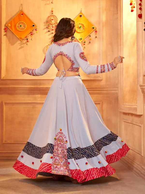 Gujarati Grey Navratri Lehenga Choli Set