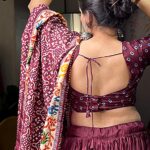 Wedding Wear Lehenga Choli Maroon Patola Print Dola Silk