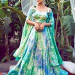 Green Lehenga Choli with Fancy Dupatta with Digital Printed Work for Party Wear