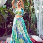 Green Lehenga Choli with Fancy Dupatta with Digital Printed Work for Party Wear