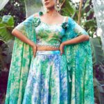 Green Lehenga Choli with Fancy Dupatta with Digital Printed Work for Party Wear