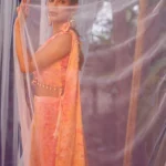 Orange Lehenga Choli with Fancy Dupatta with Digital Printed Work for Party Wear
