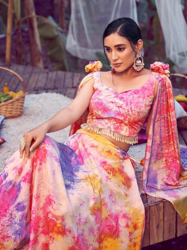 Purple Lehenga Choli with Fancy Dupatta with Digital Printed Work for Party Wear
