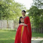 Navratri Red Color Lehenga Choli with Mirror & Gota Patti