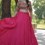 Designer Readymade Pink Reyon Lehenga Choli Set