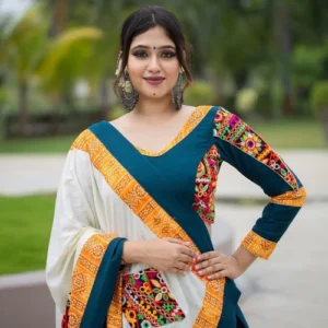 Printed and Real Mirror Lehenga Choli with Dupatta