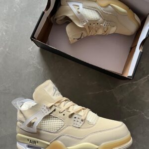 Branded Air Retro 4 Cream Sneakers