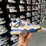 Branded Jordan Retro 4 1st Copy of Shoes (White and Blue)