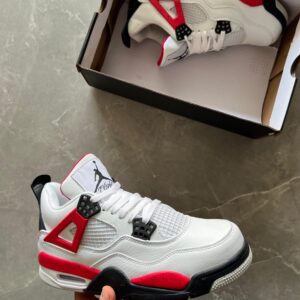 Branded Jordan Retro 4 1st Copy (White and Red)