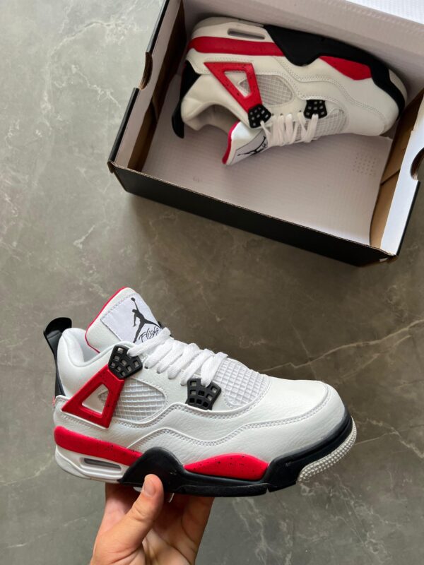 Branded Jordan Retro 4 1st Copy (White and Red)