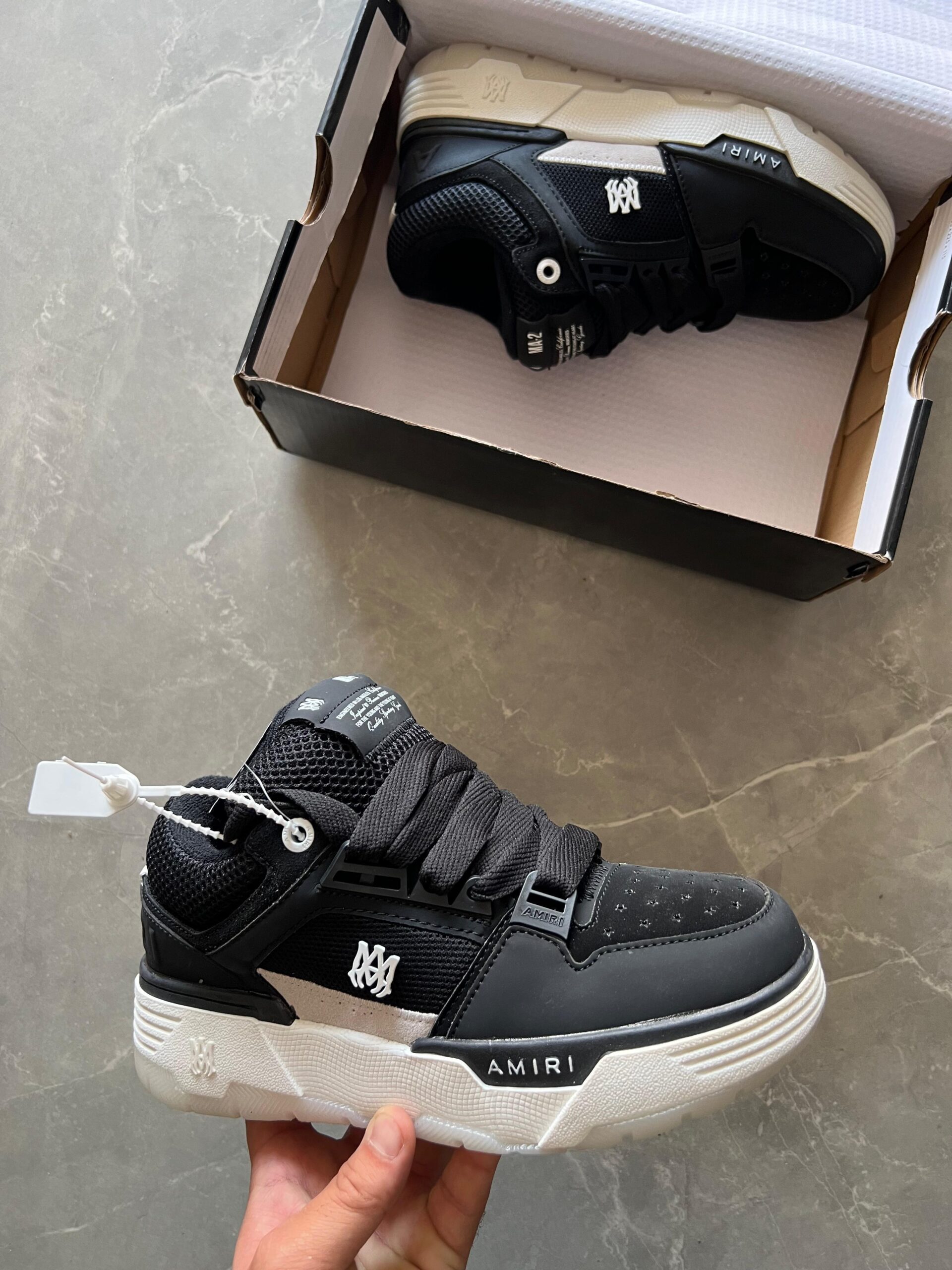 IMG-20240601-WA0685 Branded Amiri Skel Top MA 1st Copy Shoes (Black) - WeftKart