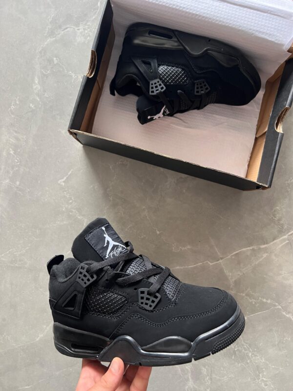 Jordan Retro 4 Shoes for Girls - Black