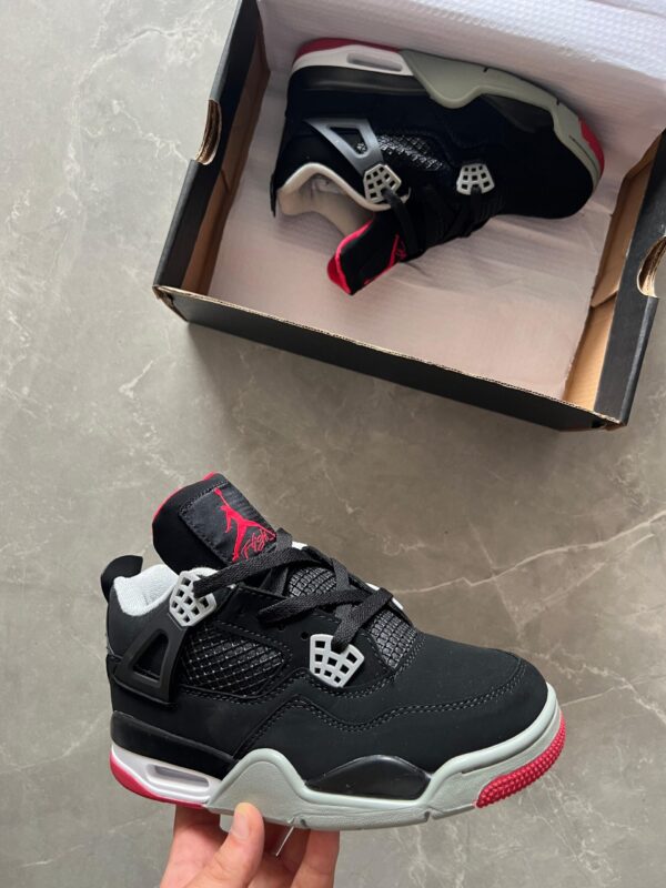 Jordan Retro 4 Shoes for Girls - Black & Red