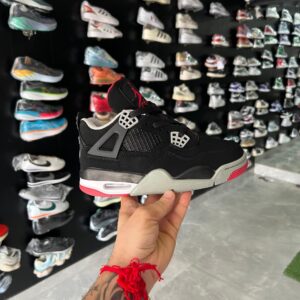 Jordan Retro 4 Shoes for Girls - Black & Red