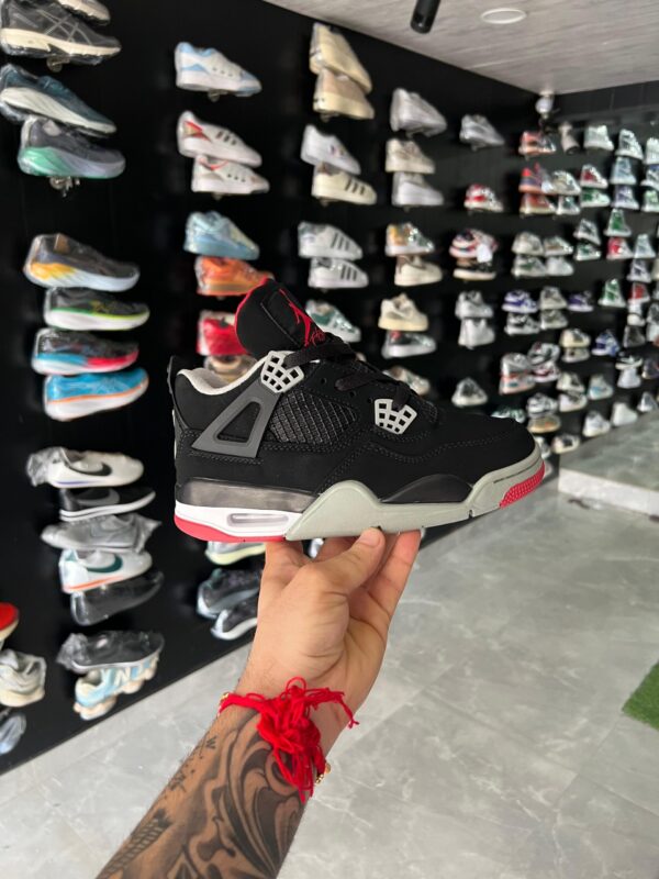 Jordan Retro 4 Shoes for Girls - Black & Red