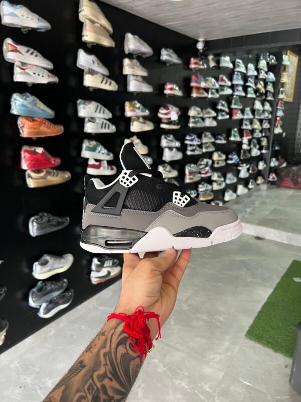 Jordan Retro 4 Shoes for Girls - Black & Gray