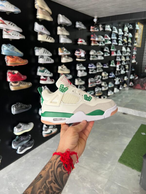 Jordan Retro 4 Shoes for Girls - Pine Green