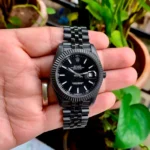 Copy Rolex Watch Date-Just Black for Men - Premium 7AAA Quality
