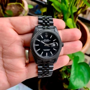 Copy Rolex Watch Date-Just Black for Men - Premium 7AAA Quality