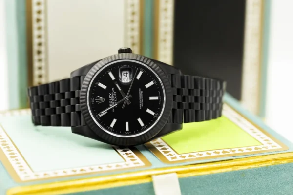 Copy Rolex Watch Date-Just Black for Men - Premium 7AAA Quality