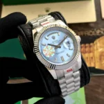 Copy Rolex Watch Day Date SkyBlue for Men - Affordable Luxury