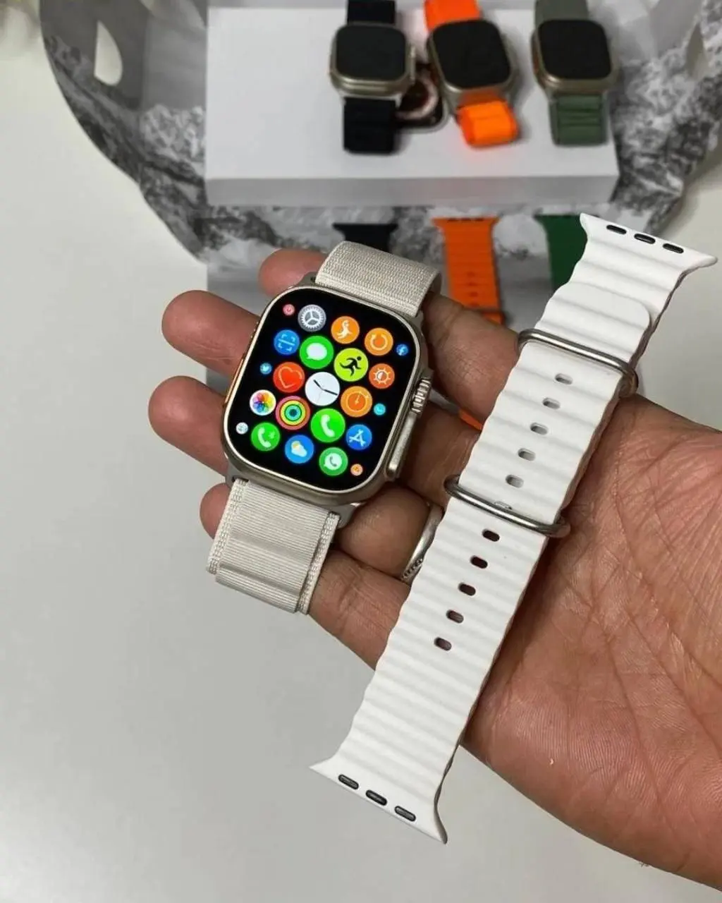 First Copy IWATCH A8 Ultra White Series 8 for Men - Affordable Luxury