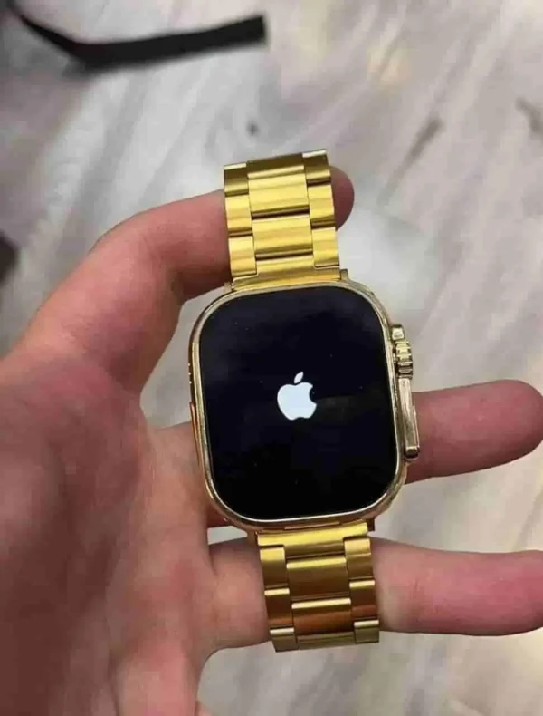 First Copy iWatch 8 Ultra with Golden Chain & Ocean Rubber Strap