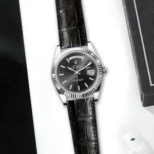First Copy of Rolex Watch Day Date Croco Black for Men