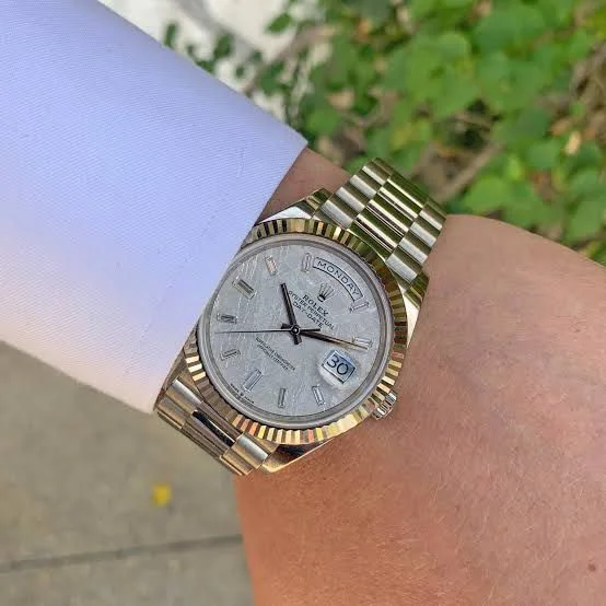 Rolex 1st Copy Watches Day Date Marble Brown for Men