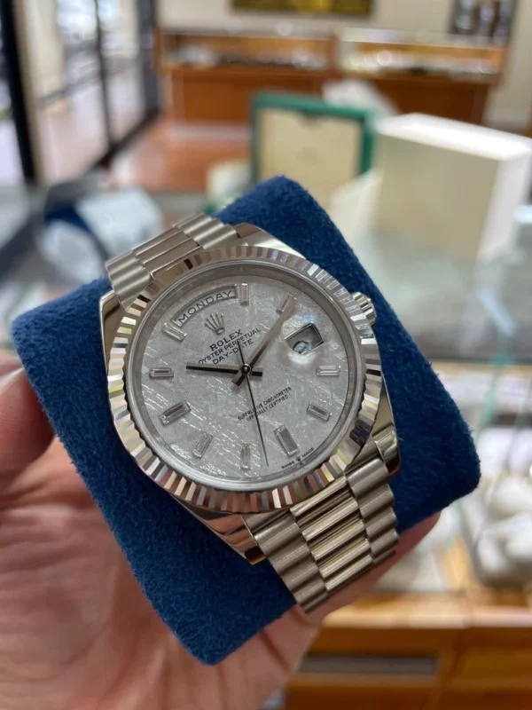 Rolex 1st Copy Watches Day Date Marble Brown for Men