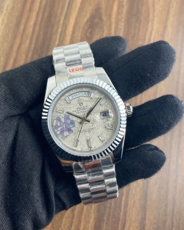 Rolex 1st Copy Watches Day Date Marble Brown for Men