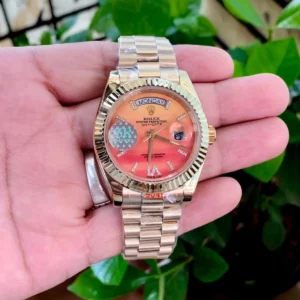 Rolex Watch First Copy Day Date 40 Carnelian Orange for Men