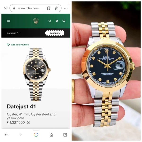 Rolex Watches 1st Copy Datejust Gold Special for Men