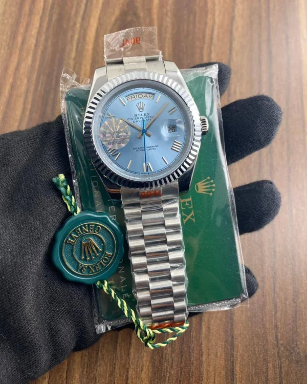 Rolex Watches First Copy Day Date Sky Blue for Men