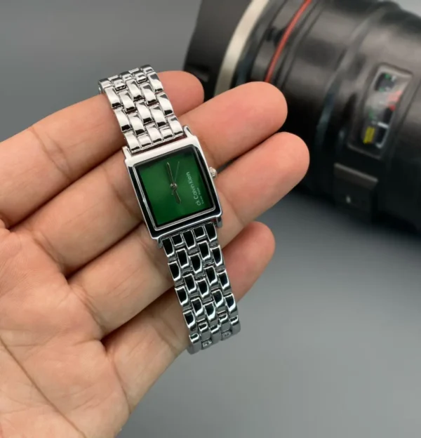 Calvin Klein Girls First Copy Watch - Green Dial with Silver Bracelet