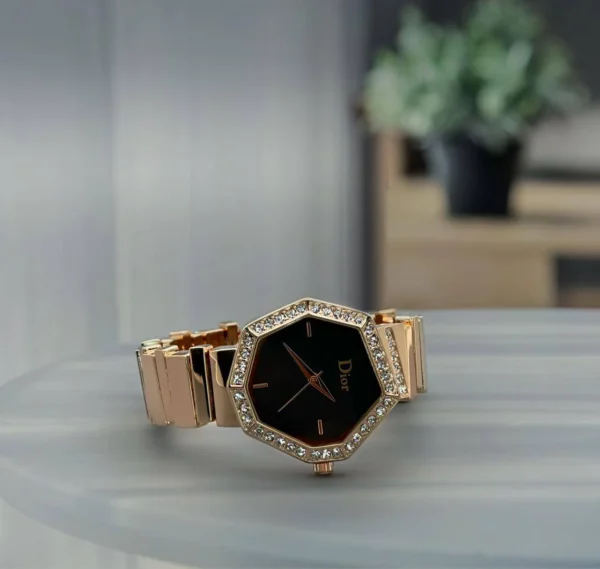 DIOR First Copy Watch - Gold & Black for Women WeftKart
