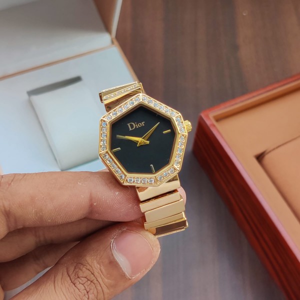 DIOR First Copy Watch - Gold & Black for Women WeftKart