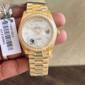 Duplicate Rolex Watches Day-Date Ring Diamond for Men