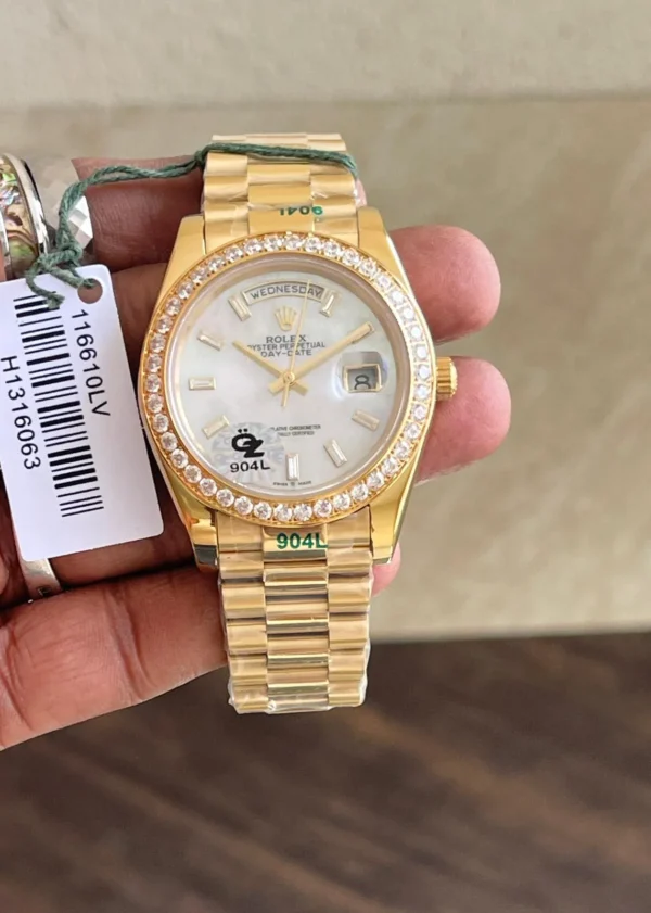 Duplicate Rolex Watches Day-Date Ring Diamond for Men