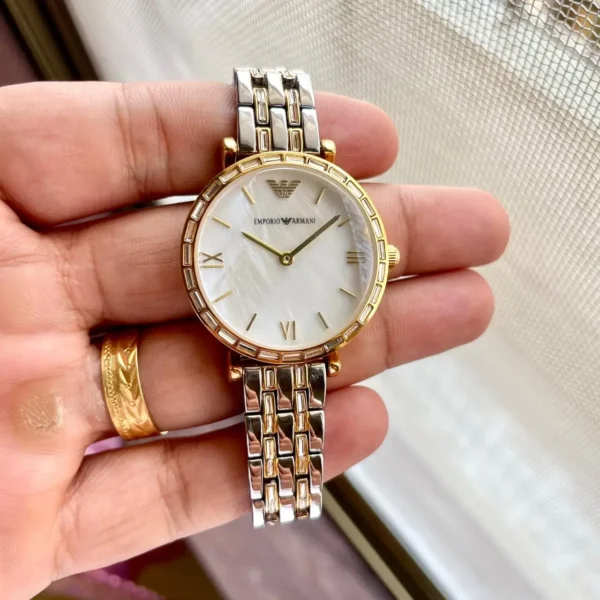 Emporio Armani For Her First Copy Watch - Two-Tone Gold & Silver Band