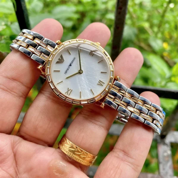 Emporio Armani For Her First Copy Watch - Two-Tone Gold & Silver Band