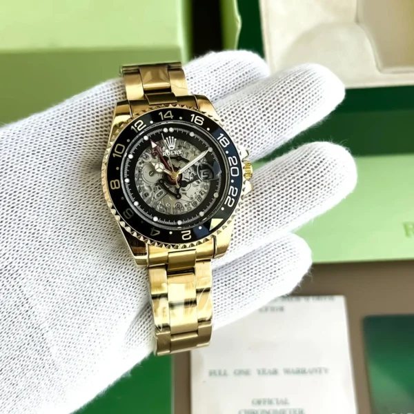First Copy Rolex GMT Master with Black Skeleton Dial