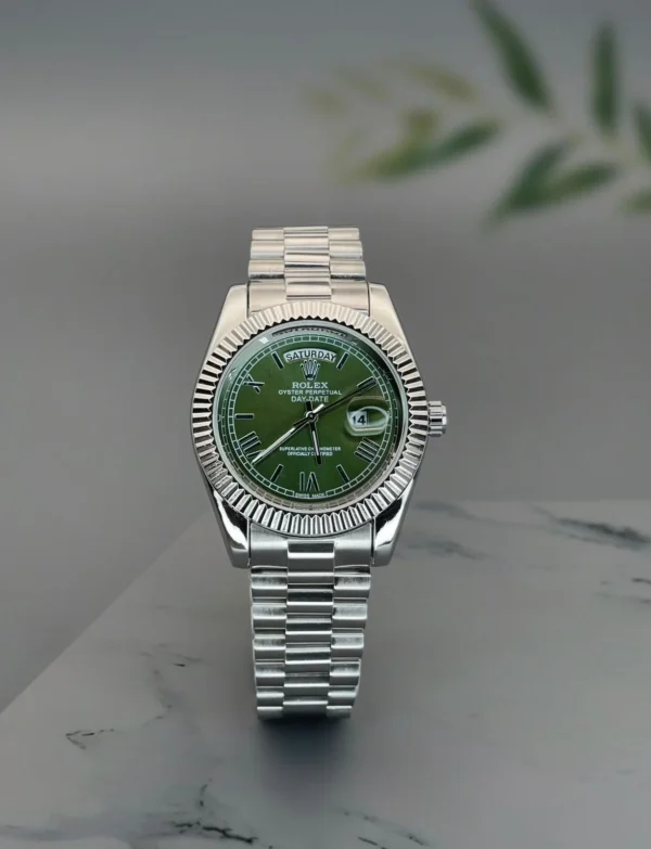 First Copy of Rolex Watches - Day-Date Green Dial for Men
