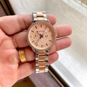 Fossil Tailors For Her First Copy Watch - Rose Gold Stainless Steel